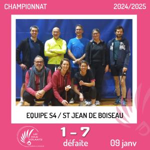 Equipe S4 - J4 contre St Jean de Boiseau (défaite)